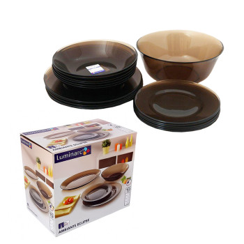 Набор столовой посуды 19 предметов АМБЬЯНТЕ дымчатый