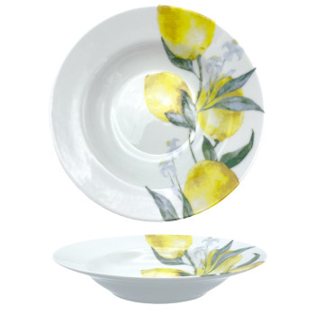 Тарелка 200 мм глубокая 250 см3 ИДИЛЛИЯ рис. Лимоны