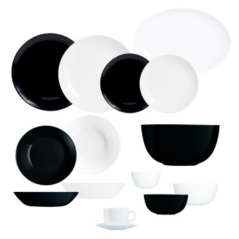 Набор столовый 44 предмета DIWALI черно-белый