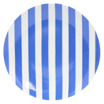 Тарелка 240 мм мелкая УНИВЕРСАЛ Полоски (синие)