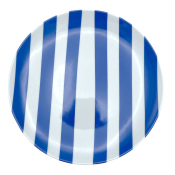 Тарелка 200 мм мелкая УНИВЕРСАЛ Полоски (синие)