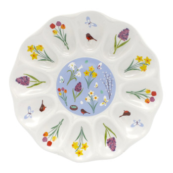 Блюдо для фаршированных яиц 220 мм Пасхальные цветы