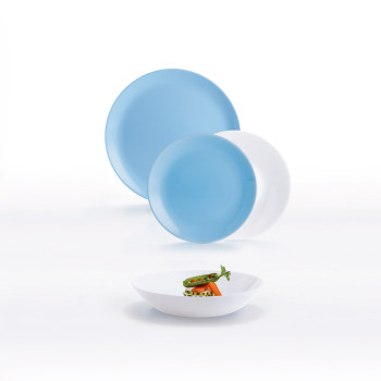 Набор столовый 18 предметов DIWALI бело-голубой