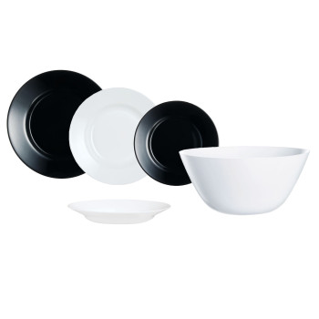 Набор столовой посуды 19 предметов PLUMI черно-белый