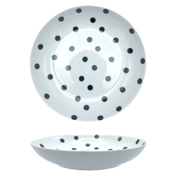 Тарелка 205 мм глубокая 700 см3 УНИВЕРСАЛ Горошек (черный)