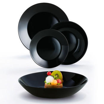 Набор тарелок 18 предметов ZELIE черный