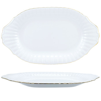 Блюдо овальное 24см IWONA золотая обводка