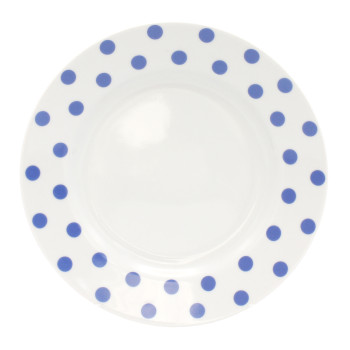 Тарелка 240 мм мелкая ИДИЛЛИЯ Горошек (синий)